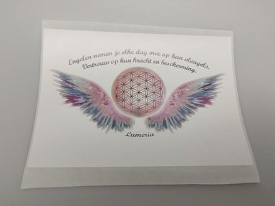 Engelen tekst met Flower of life - Sticker - Lumeria