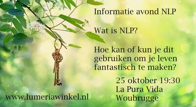 NLP Kennismaking avond  - 25 oktober 2024 - Woubrugge bij La Pura Vida